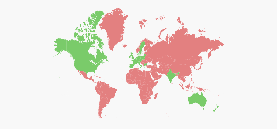 Instaspin Casino Allowed Countries Map