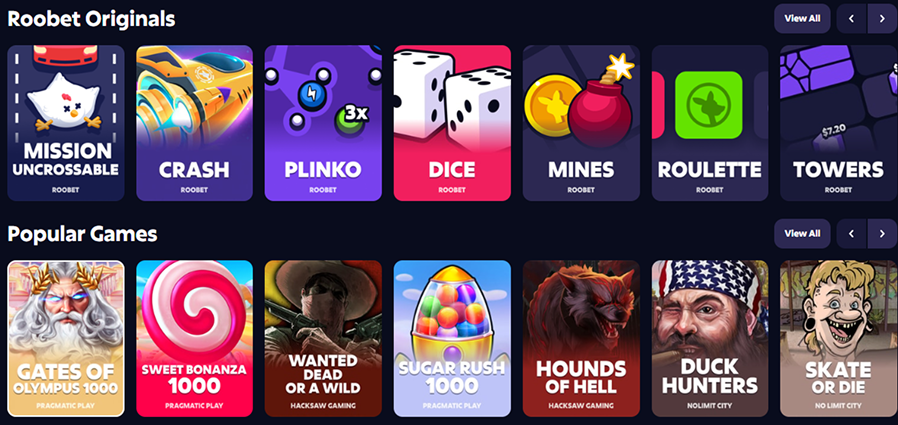 Roobet Casino Games